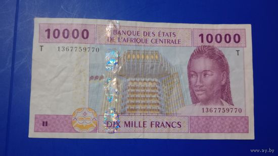 Центральная Африка Конго (Т) 10000 франков 2002