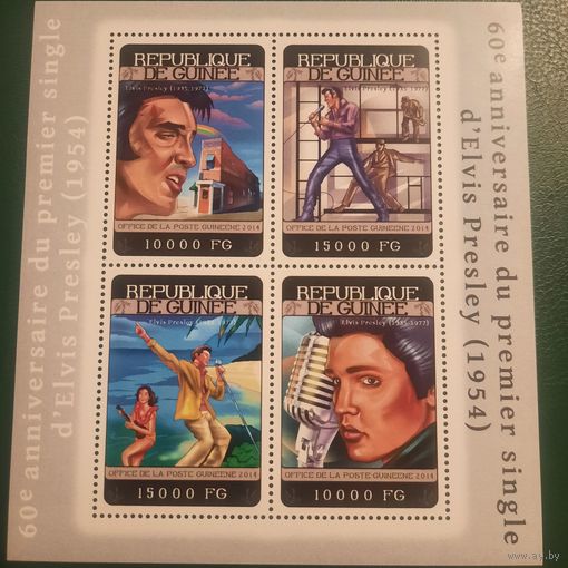 Гвинея 2014. Элвис Пресли 1935-1977. Малый лист