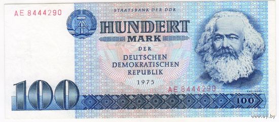 100 марок 1975 год. ГДР. Германия. состояние ЕF-aUNC.