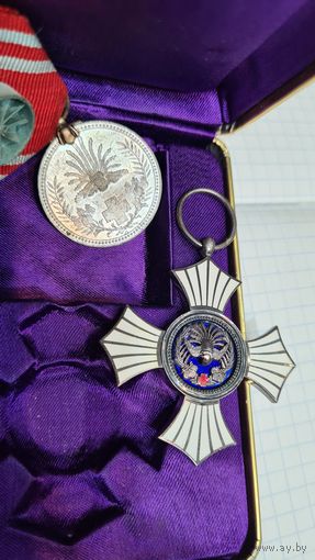 Медаль и Орден Крест серебро эмаль  Медик  1939 -1945 год