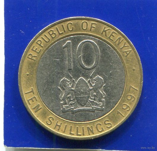 Кения 10 шиллингов 1997 , биметалл