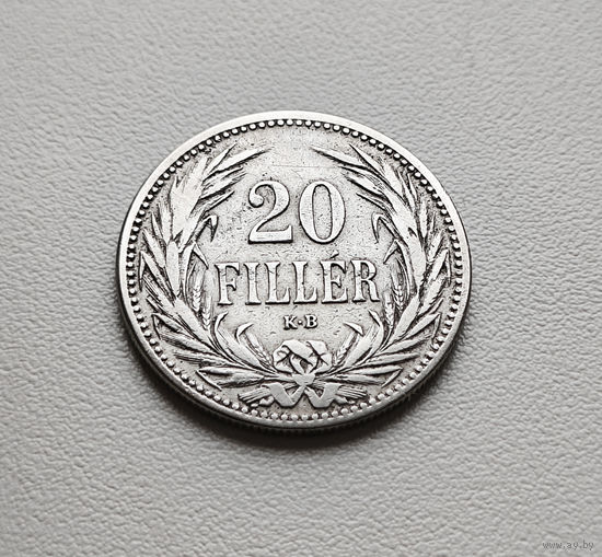 20 филлеров 1893г., Франц Иосиф I, Австрия, Кремница, лот ав-1,1