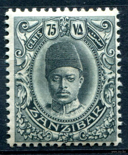 Британские колонии - Султанат Занзибар - 1908/09г. - султан Али ибн Хамуд, 75 с - 1 марка - MH [Mi 96]. #4-B5-122-A-1