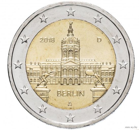 2 евро 2018 Германия Берлин дворы A G F D J UNC из ролла на выбор