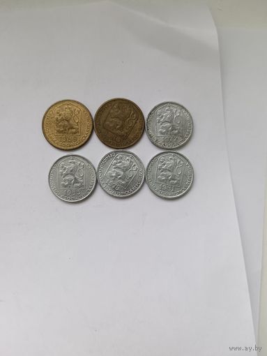 Монеты Чехословакии. Цена за одну.