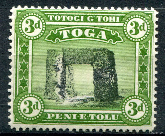 Британский протекторат - Королевство Тонга - 1942/49г. - ландшафты, 3 P - 1 марка - MLH [Mi 77]. #4-B5-130-A-1