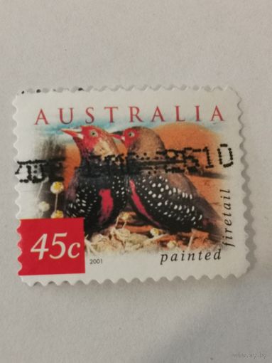 Марка из серии "Птицы пустыни" - Расписной астрильд (Emblema pictum)