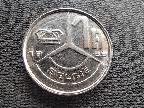 Бельгия, 1 франк 1989,  Надпись на голландском - 'BELGIE', KM# 171