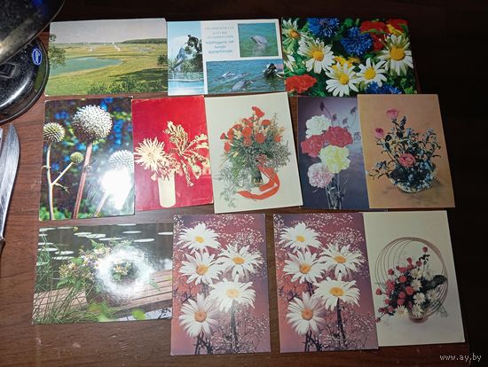 Флора открытки СССР . С рубля .