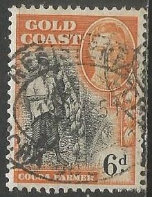 Золотой берег. Король Георг VI. Сбор какао-бобов. 1948г. Mi#127.