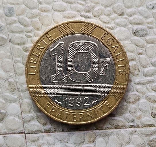 10 франков 1992 года Франция. Пятая Республика.