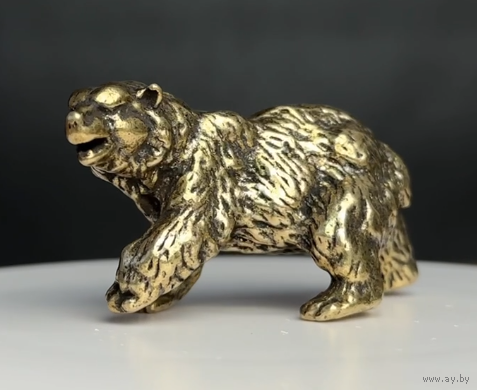 Статуэтка миниатюра Медведь Латунь