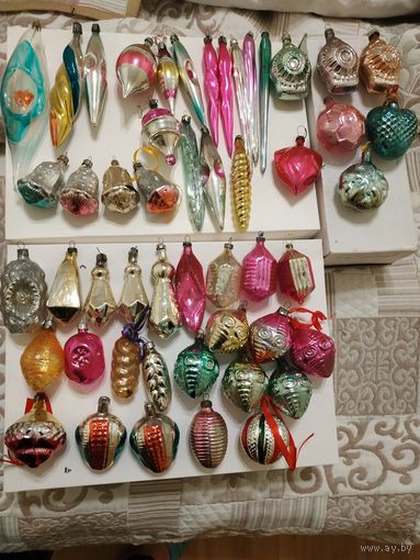 Елочные игрушки СССР ЛОТОМ 50 штук цена за лот.