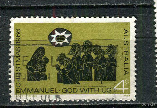 Австралия - 1966 - Рождество - [Mi. 383] - полная серия - 1 марка. Гашеная.  (Лот 21FC)-T25P8