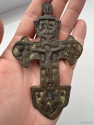 Старинный Напёрстный Крест с Эмалями