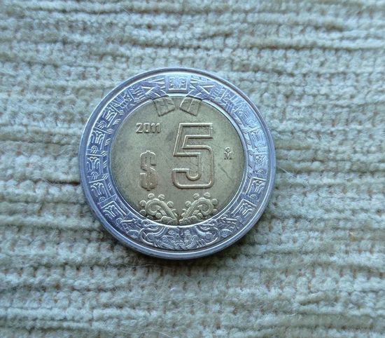 Werty71 Мексика 5 песо 2011 биметалл
