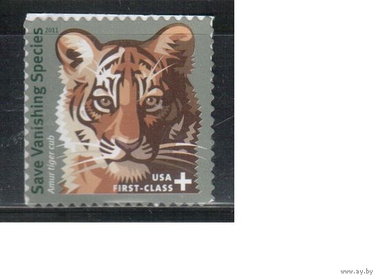 США-2011 (Мих.4755) , ** , Фауна, Тигр (одиночка), самоклейка