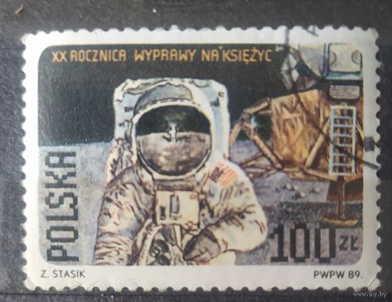 Польша 1989 исследование космоса. поврежден клей.