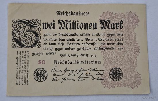 1923 год Германия 2 000 000 марок