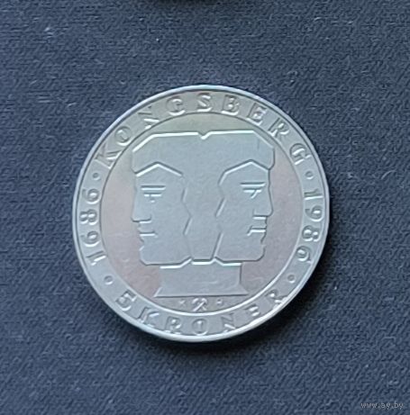 Норвегия 5 крон, 1986 300 лет норвежскому монетному двору 1-13-20