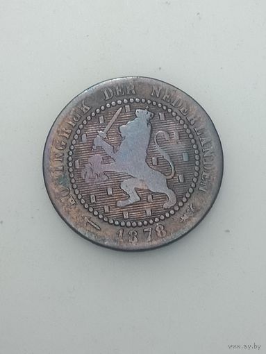 Недерланды 1 цент 1878 года .