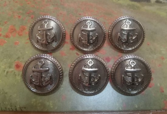 Менее С РУБЛЯ/шт. Набор морских пуговиц. Привезёны из Швеции. Распродажа коллекции.