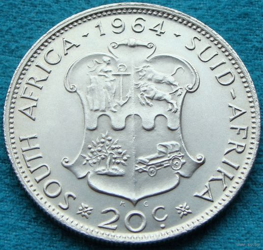 Ю.А.Р  20 центов 1964 год  KM#61  Тираж: 4.335.000 шт