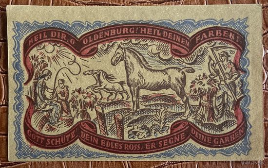 Нотгельд 50 пфеннигов 1921 год. Ольденбург,. Веймарская республика
