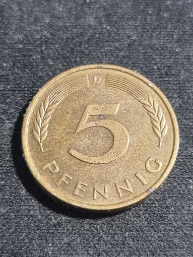 Германия 5 пфеннигов 1976 D