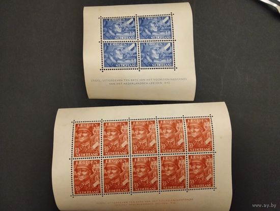 Нидерланды , вторая мировая война 1942г. Нидерландский легион. Mi 402** ,Mi 403** блоки.