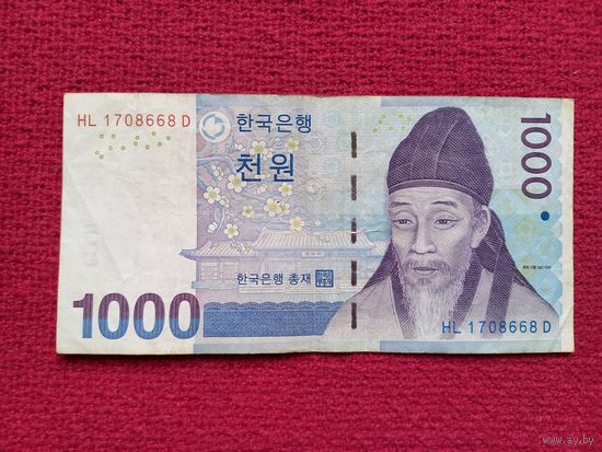 Южная Корея. 1000 вон 2007 г.
