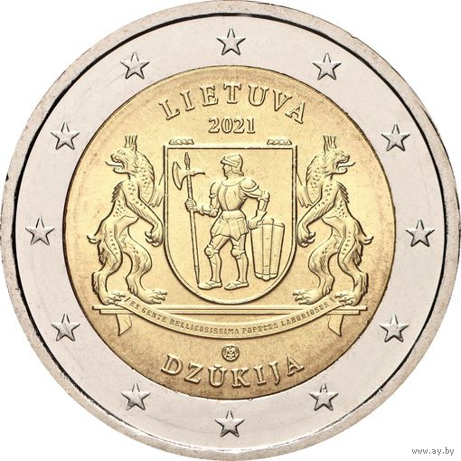2 евро 2021 Литва Дзикуя UNC из ролла