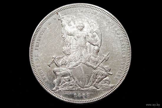 5 франков 1881 г. Швейцария, Нума Дроз. "Стрелковый фестиваль во Фрибуре". Редкая!