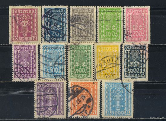 Австрия Респ 1922 Кукурузный початок Молоток Клещи Стандарт #367,370,381,383-8,391,393,396