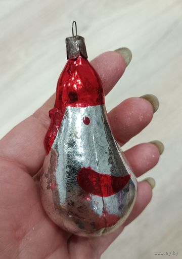 Елочные игрушки, стекло, петушок, петух