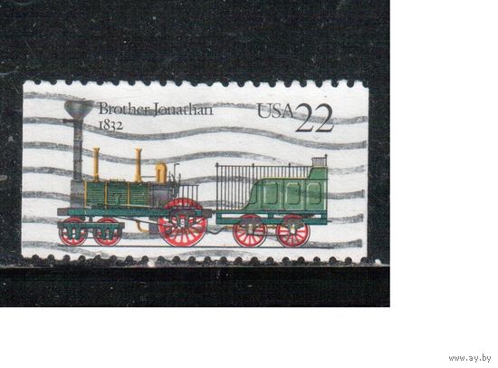США-1987, (Мих.1956), гаш.,  Железная дорога, Паровозы