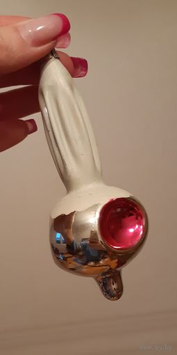 Ёлочная игрушка розовое Карусель, стекло. СССР