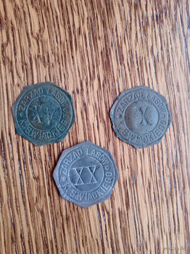 Денежные жетоны (лесные ) для внутреннего хождения. Карл Святский.