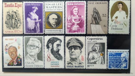 США\а69\ сша персоналии марка 1шт по 0.7р  MNH \см. описание\