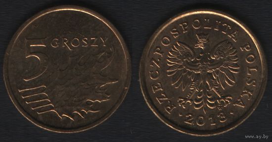 Польша y278 5 грош 2013 год (mw) (стар.тип) надп. вокруг орла (_5