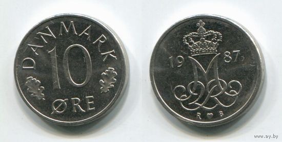 Дания. 10 эре (1987, aUNC)