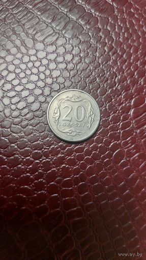 Монета 20 грошей 1997г. Польша. Хорошая!
