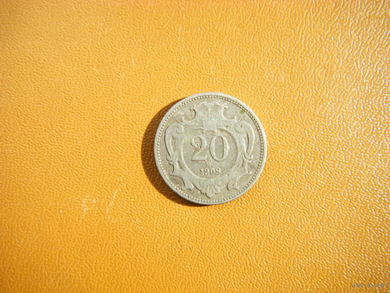 Австрия 20 геллеров 1908г.