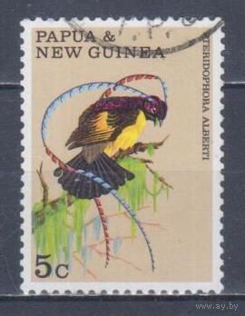 [881] Папуа Новая Гвинея 1970. Фауна.Птицы.Райская птица. Гашеная марка.