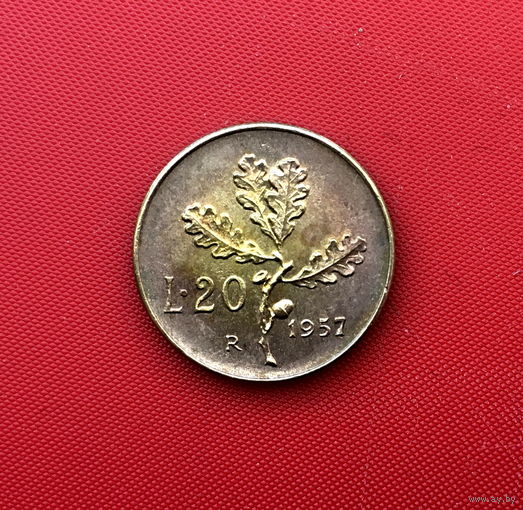 25-08 Италия, 20 лир 1957 г.