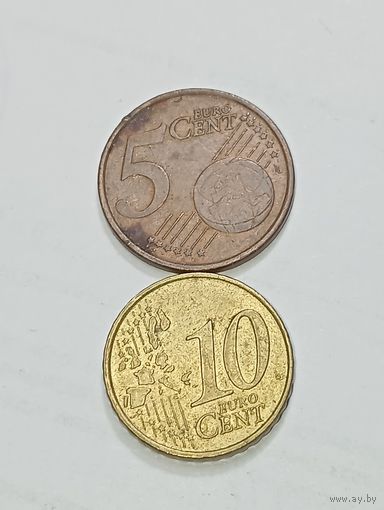 Франция 5 и 10 евро центов 1999 года . Франция .