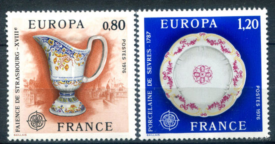 Франция - 1976г. - искусство, керамика - 1 марка - полная серия, MH [Mi 1961-1962]. #2-Fr-25-A-2