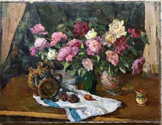 Кудревич Р.В. Народный художник. "Розы", холст, масло. Размер 120х90 см.