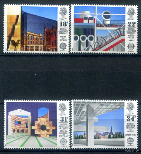 Великобритания - 1987г. - современная архитектура - 4 марки - полная серия, MNH [Mi 1105-1108]. #3-GB-Z-1-17