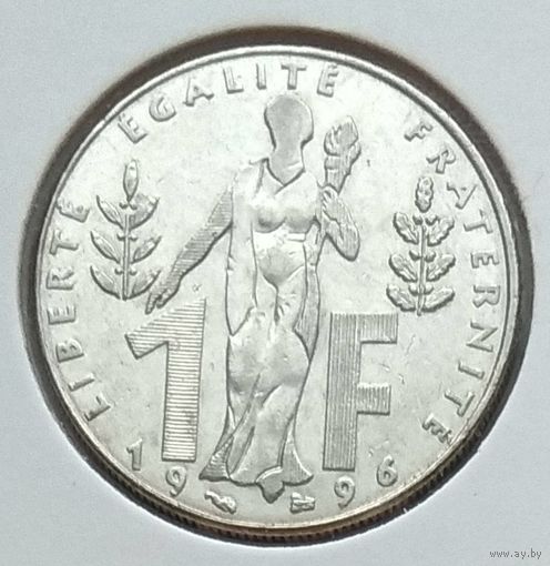Франция 1 франк 1996 г. 100 лет со дня рождения Жака Рюефа. В холдере